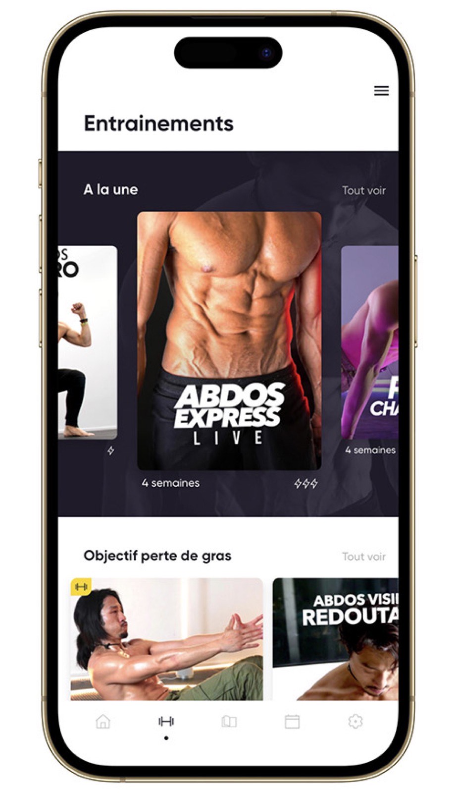Application Alex Levand - programme sur mesure